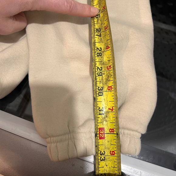 Hours Heavyweight Sweatpants Cream Joggers Mens Small Minimalist Streetwear - Picture 10 of 10